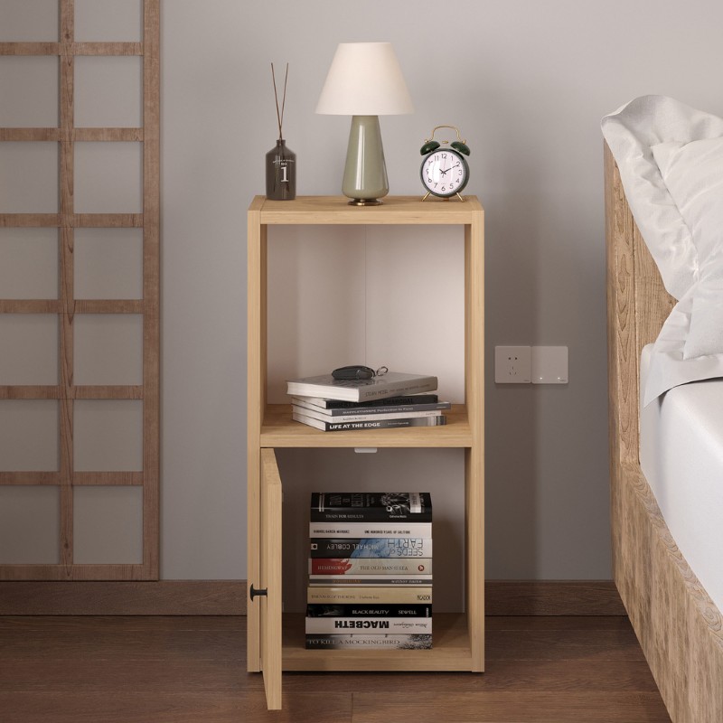 Vito Megapap melamine nightstand in sapphire oak color 34x30x66.4cm.