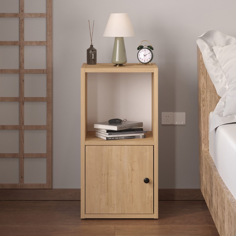 Vito Megapap melamine nightstand in sapphire oak color 34x30x66.4cm.