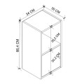 Vito Megapap melamine nightstand in sapphire oak color 34x30x66.4cm.