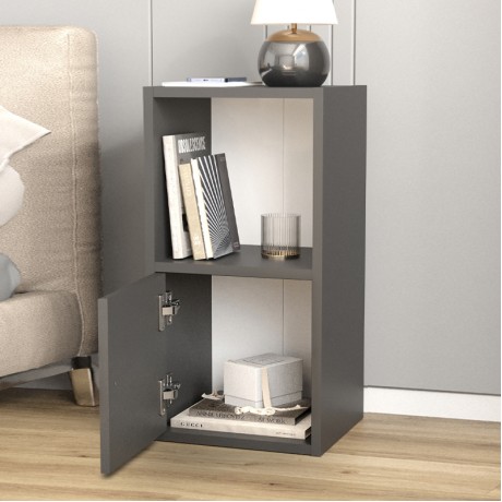 Vito Megapap melamine nightstand in anthracite color 34x30x66.4cm.