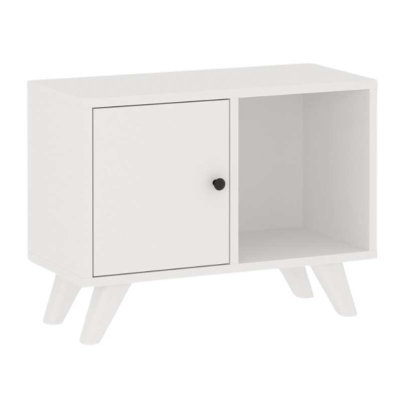Rico Megapap melamine nightstand in white color 65.2x30x49cm.