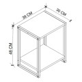 Gina Megapap melamine - metal nightstand in sapphire oak color 39x30x48cm.