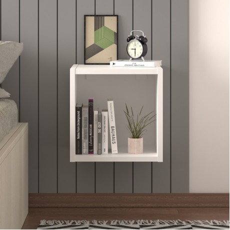 Beny Megapap melamine wall nightstand in white color 34x30.3x34cm.