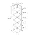 Lidia Megapap metallic - melamine corner bookcase in black - smoked walnut color 33.5x33.5x180cm.