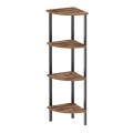 Lela Megapap melamine - metal corner bookcase in smoked walnut color 34x34x125cm.