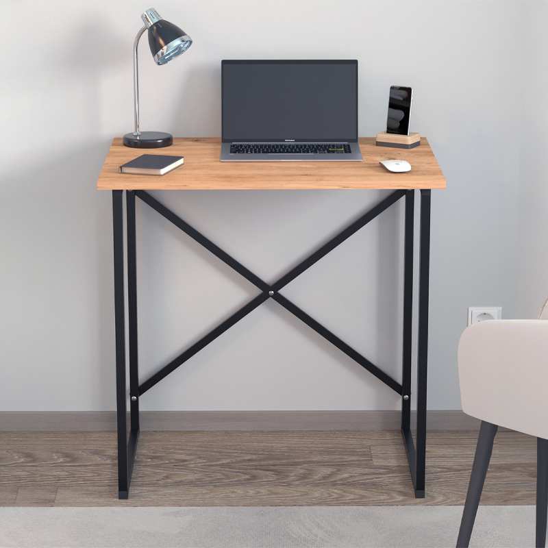 Verne Megapap metal - melamine study desk in pine oak color 75x52x73.8cm.