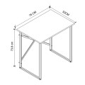 Verne Megapap metal - melamine study desk in pine oak color 75x52x73.8cm.