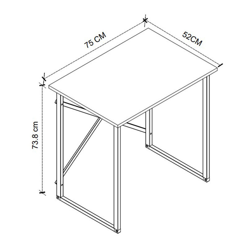Verne Megapap metal - melamine study desk in pine oak color 75x52x73.8cm.