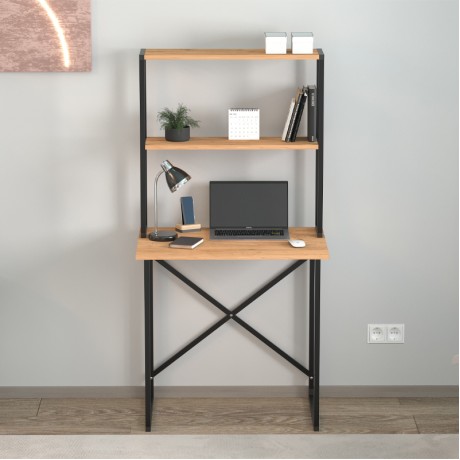 Γραφείο εργασίας Pope Megapap χρώμα pine oak 73x52x146εκ.