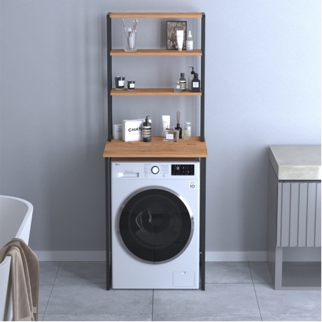 Bobby Megapap metal - melamine washing machine furniture in pine oak color 67x60x178cm.