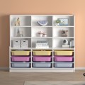 Obia Megapap melamine bookcase with 9 drawers in white color 132.6x30x115cm.