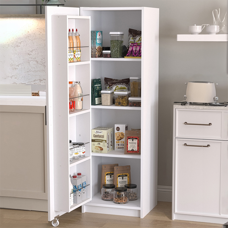 Altay Megapap melamine kitchen/bathroom cabinet in white color 48,9x44,1x155,5cm.