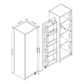 Altay Megapap melamine kitchen/bathroom cabinet in white color 48,9x44,1x155,5cm.