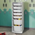 Kayra Megapap melamine multipurpose furniture with 7 baskets in white color 45.4x30x125cm.