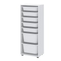 Kayra Megapap melamine multipurpose furniture with 7 baskets in white color 45.4x30x125cm.