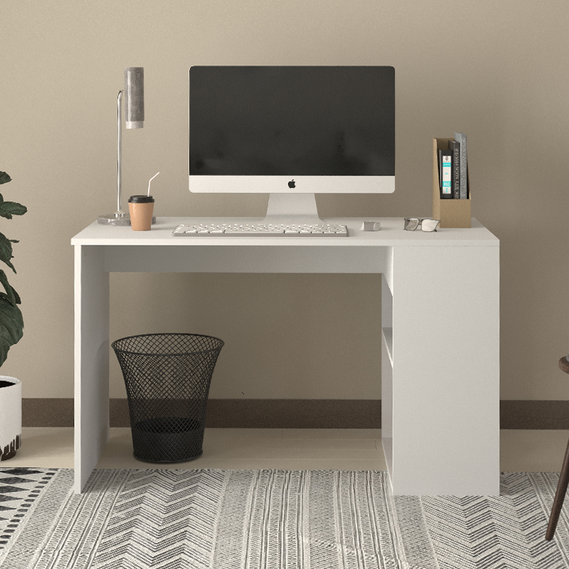 Smyrna Megapap melamine study desk in white color 120x60x74.4cm.