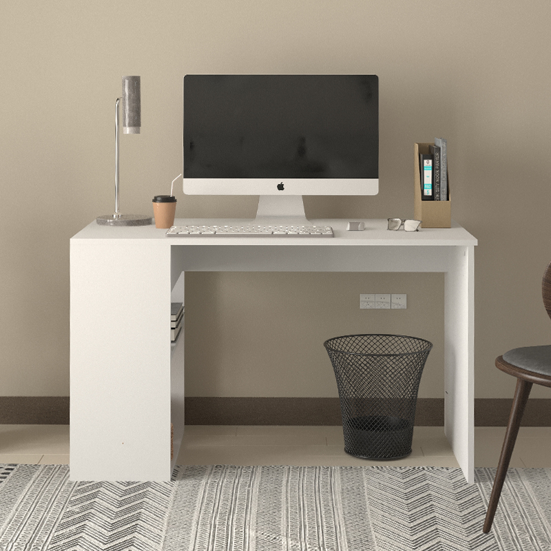 Smyrna Megapap melamine study desk in white color 120x60x74.4cm.