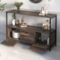 Mars Megapap melamine console in rustic walnut color 122x36x80.1cm.