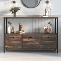 Mars Megapap melamine console in rustic walnut color 122x36x80.1cm.