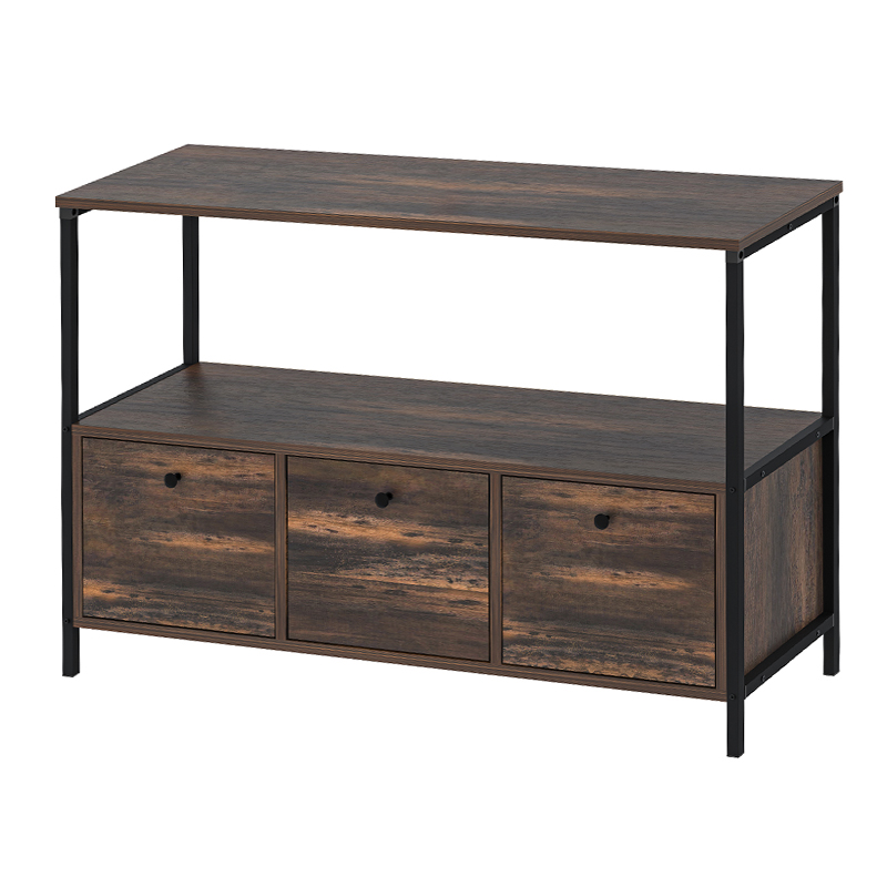 Mars Megapap melamine console in rustic walnut color 122x36x80.1cm.