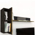 Veyron Megapap melamine TV unit in black marble effect color 180x33x45cm.