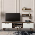 Colin Megapap melamine tv stand in white - walnut color 150x30x40,6cm.