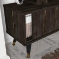 Agneta Megapap melamine TV unit in black rebab color 180x35x149cm.