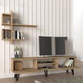 Σύνθεση τηλεόρασης Salerno Megapap χρώμα sapphire oak 180x35x51εκ.