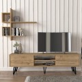 Σύνθεση τηλεόρασης Salerno Megapap χρώμα sapphire oak 180x35x51εκ.