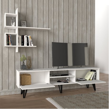 Σύνθεση τηλεόρασης Salerno Megapap χρώμα λευκό 180x35x51εκ.