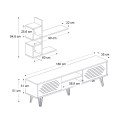 Σύνθεση τηλεόρασης Salerno Megapap χρώμα λευκό 180x35x51εκ.