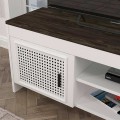 Έπιπλο τηλεόρασης Galatea Megapap χρώμα λευκό - μαύρο rebab 150x35x49εκ.