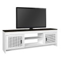 Έπιπλο τηλεόρασης Galatea Megapap χρώμα λευκό - μαύρο rebab 150x35x49εκ.