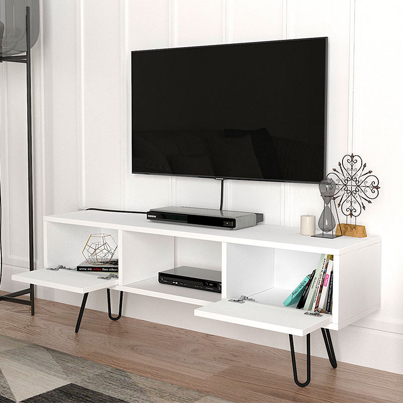 Έπιπλο τηλεόρασης Aversa Megapap χρώμα λευκό 120x29,5x43εκ.