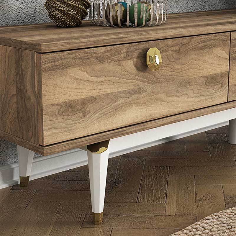 Elendra Megapap melamine TV stand in walnut color 180x29,5x43cm.