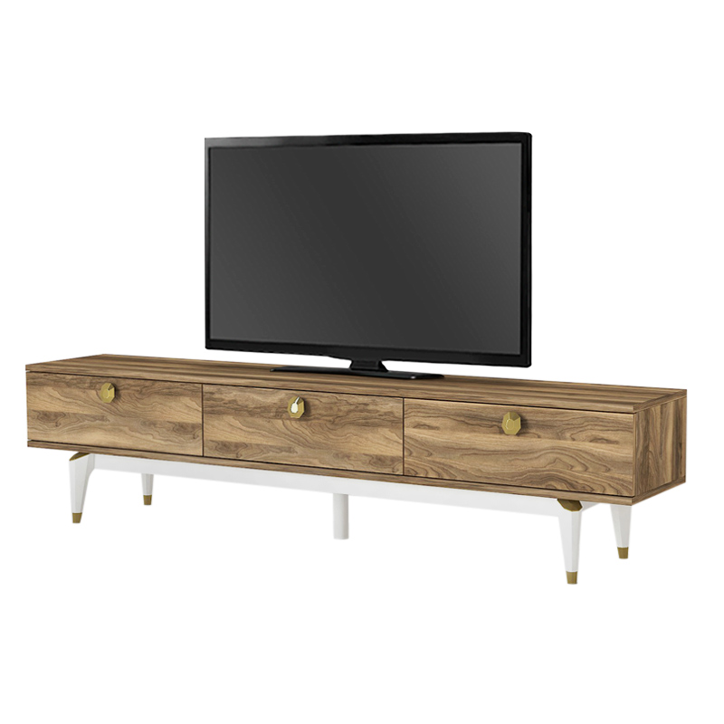 Elendra Megapap melamine TV stand in walnut color 180x29,5x43cm.
