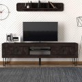 Έπιπλο τηλεόρασης Taragona Megapap χρώμα μαύρο rebab 180x29,5x55εκ.
