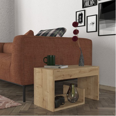 Τραπεζάκι βοηθητικό Rosana Megapap χρώμα sapphire oak 35x29,5x60εκ.