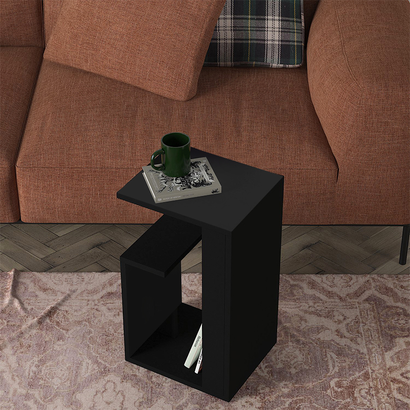 Rosana Megapap melamine side table in black color 35x29,5x60cm.