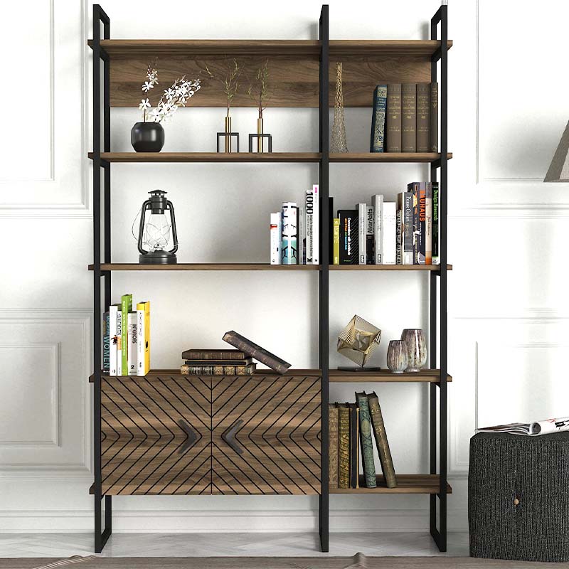 Eduardo Megapap metal - melamine in walnut color 120x39x180cm.