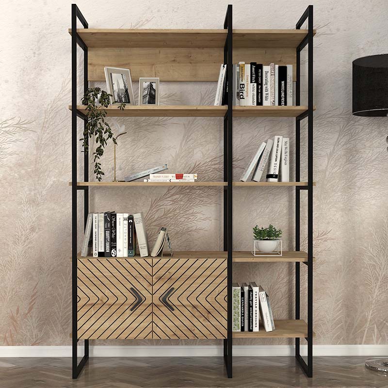Eduardo Megapap metal - melamine in sapphire oak color 120x39x180cm.