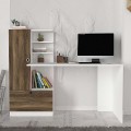 Domingo Megapap melamine desk in white - walnut color 149,5x60x120cm.
