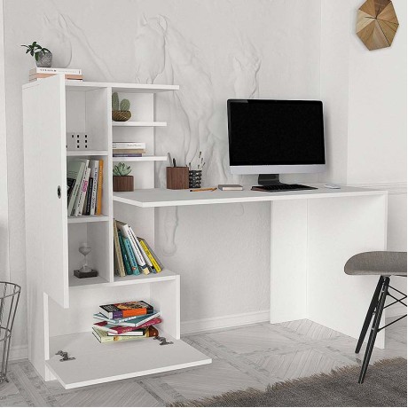 Γραφείο εργασίας Domingo Megapap χρώμα λευκό 149,5x60x120εκ.