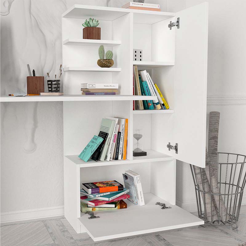 Merino Megapap melamine desk in white color 149,5x61,8x120cm.