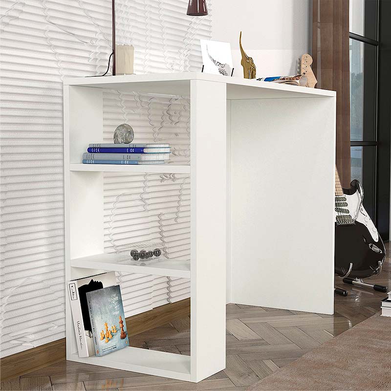 Netenia Megapap melamine desk in white color 90x40x74cm.