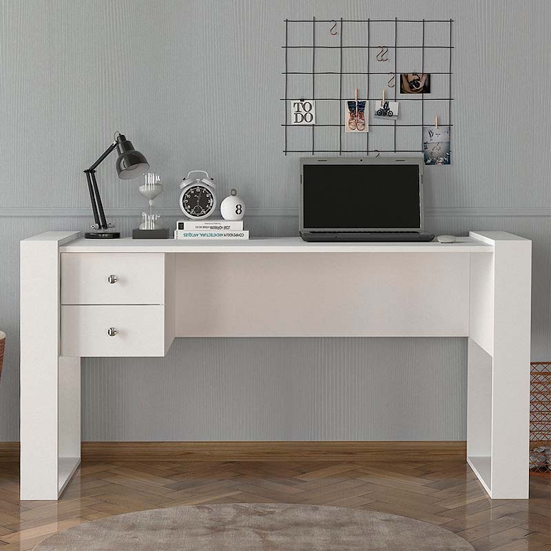 Fernando Megapap melamine desk in white color 158,8x60x72,2cm.