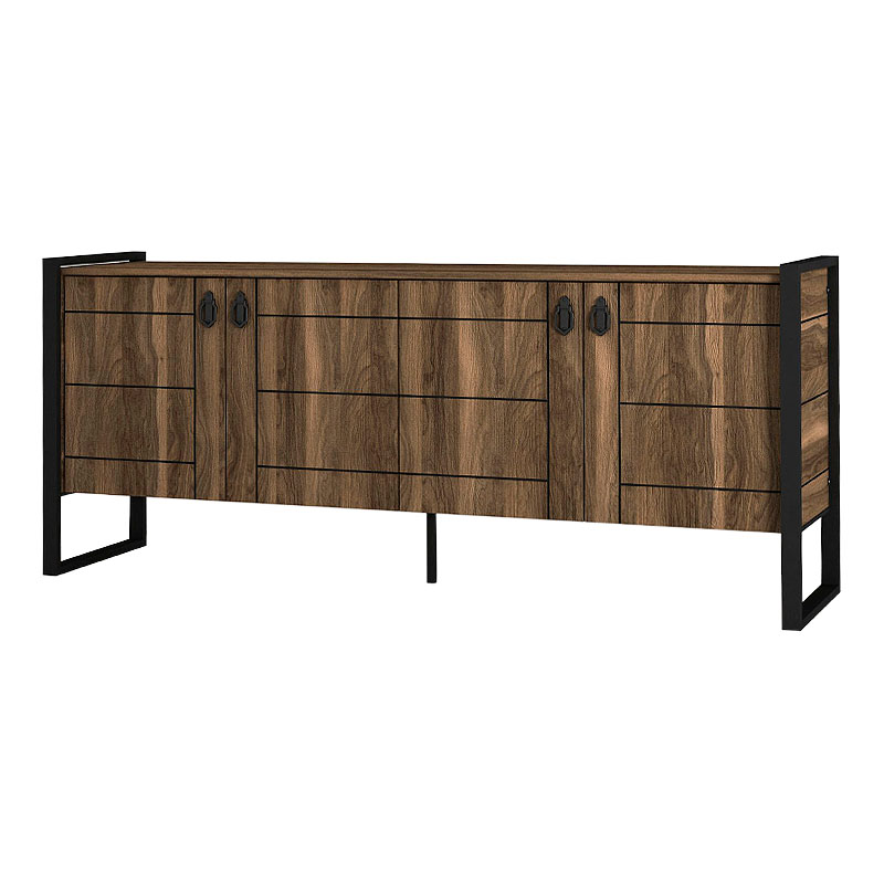 Ursula Megapap melamine buffet in walnut color 180x40x77,6cm.