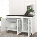 Μπουφές Galatea Megapap χρώμα λευκό - μαύρο rebab 120x45x75εκ.
