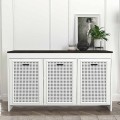 Μπουφές Galatea Megapap χρώμα λευκό - μαύρο rebab 120x45x75εκ.
