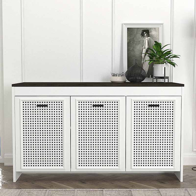 Μπουφές Galatea Megapap χρώμα λευκό - μαύρο rebab 120x45x75εκ.